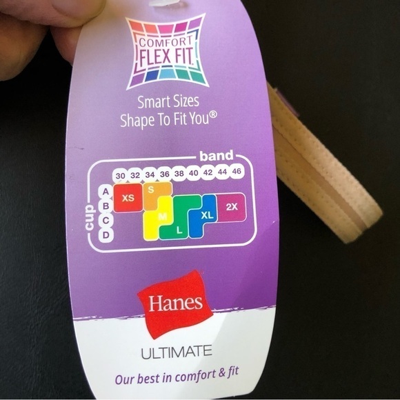 Hanes Comfort Flex Fit Beige Bra  2X NWT - Picture 6 of 11